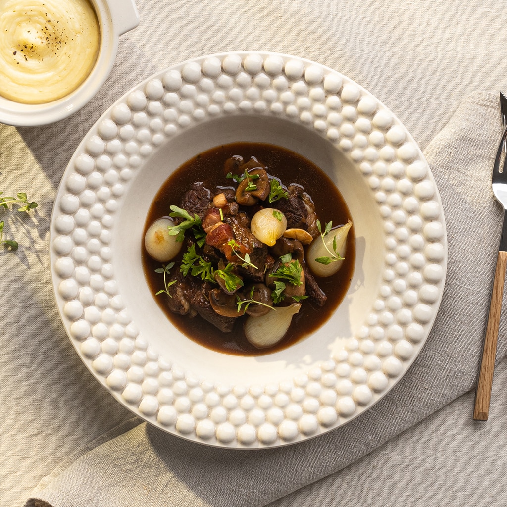 Naudanliha bourguignon